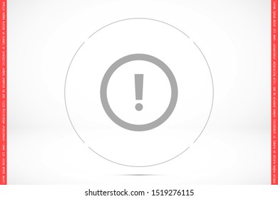 Exclamation Sign Icon Vector. Exclamation mark. Flat web icon or sign isolated on grey background Exclamation Icon . Collection modern trend concept design style vector illustration symbol Exclamation