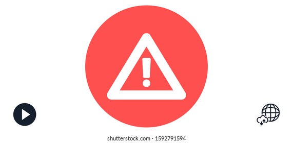 Exclamation Sign Icon Vector. Exclamation mark. Flat web icon or sign isolated on grey background Exclamation Icon . 