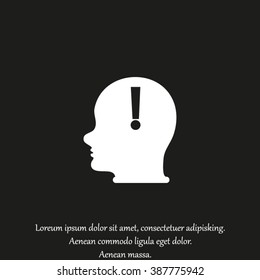 exclamation sign icon warning, Modern man vector illustration