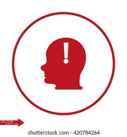 exclamation sign icon warning, Modern man vector illustration