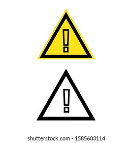 Exclamation Sign Isolated On White Background. ISO Triangle Warning Symbol
