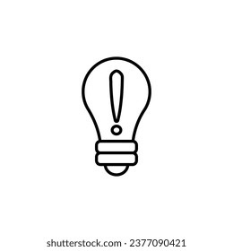 Exclamation Sign in Lamp Minimalistic Vector Icon for Web Sites. Vector Illustration for web sites, apps, design, banners and other purposes