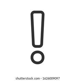 Exclamation sign, linear icon. Editable stroke