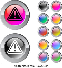 Exclamation sign multicolor glossy round web buttons.