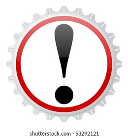 exclamation sign on cap