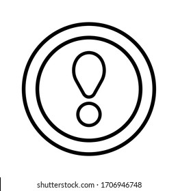 exclamation sign on white background. Vector icon.