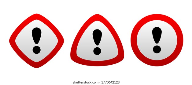 exclamation sign on white background. Vector icon.