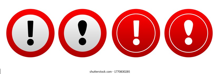 exclamation sign on white background. Vector icon.