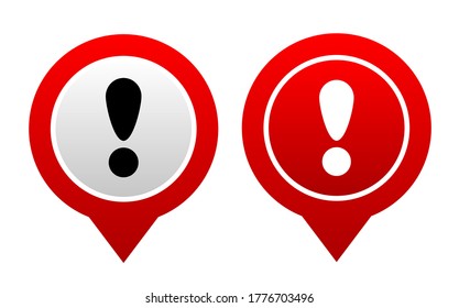 signo de exclamación sobre fondo blanco. Icono del vector.