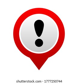 signo de exclamación sobre fondo blanco. Icono del vector.