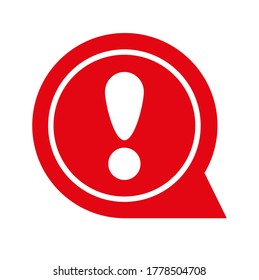 exclamation sign on white background. Vector icon.