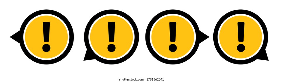 exclamation sign on white background. Vector icon.