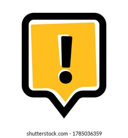 exclamation sign on white background. Vector icon.