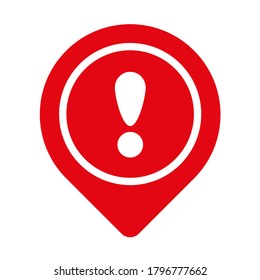 Ausrufezeichen auf weißem Hintergrund. Vektorsymbol.