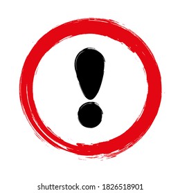 exclamation sign on white background. Vector icon.