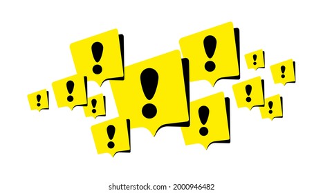 exclamation sign on white background. Vector icon.