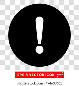 Exclamation Sign round icon. Vector EPS illustration style is flat iconic bicolor symbol, white and black colors, transparent background.