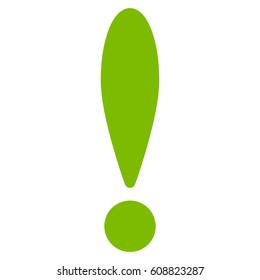 Exclamation Sign vector icon. Flat eco green symbol. Pictogram is isolated on a white background. Designed for web and software interfaces.