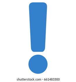 Exclamation Sign vector icon. Flat cobalt symbol. Pictogram is isolated on a white background. Designed for web and software interfaces.
