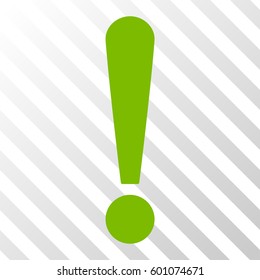 Exclamation Sign vector icon. Illustration style is a flat iconic eco green symbol on a transparent background.