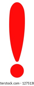 Exclamation sign vector icon symbol. Flat pictogram is isolated on a white background. Exclamation sign pictogram designed with simple style.