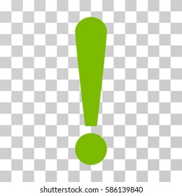 Exclamation Sign vector pictogram. Illustration style is flat iconic eco green symbol on a transparent background.