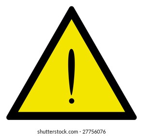 Exclamation sign of warning, vector illustration.