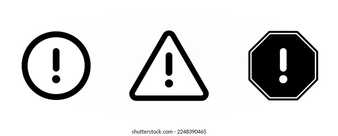 Exclamation signs  set an illustration