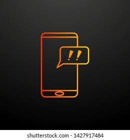 exclamation from a smart phone nolan icon. Elements of mobile banking set. Simple icon for websites, web design, mobile app, info graphics