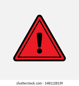 
Exclamation Triangle Icon. Attention or Warning Vector, Sign and Symbol for Design, Presentation, Website or Apps Elements.