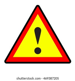 Exclamation Triangle Sign. Flat icon vector stock.