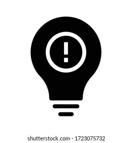 exclamation vector glyph flat  icon 
