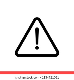 Exclamation vector icon, attention symbol. Simple, flat design for web or mobile app