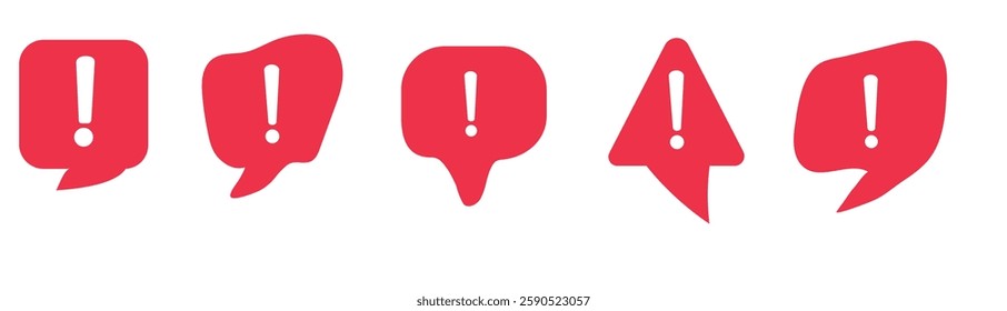 Exclamation vector icons set isolated on white