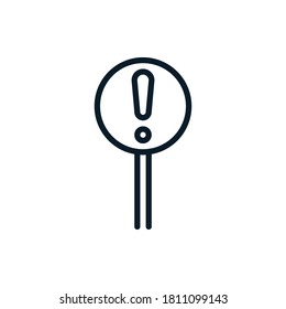 Exclamation, warning, caution outline icons. Vector illustration. Editable stroke. Isolated icon suitable for web, infographics, interface and apps.