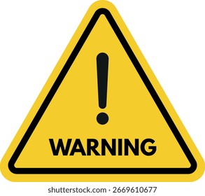 Signo de advertencia de exclamación con texto . Icono de advertencia de peligro . Icono de alerta . Ilustración vectorial