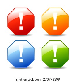 Exclamation warning signs