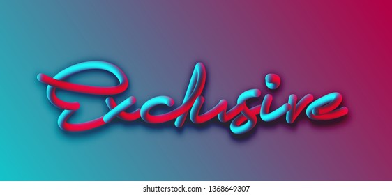 EXCLISIVE Calligraphic 3d Pipe Style Text Vector illustration Design