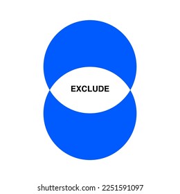 exclude Abstract two circle overlap Venn diagram vector illustration eps 