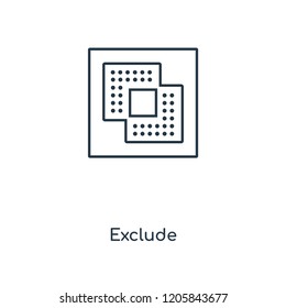 Exclude concept line icon. Linear Exclude concept outline symbol design. This simple element illustration can be used for web and mobile UI/UX.