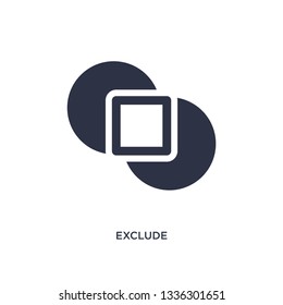 exclude isolated icon. Simple element illustration from geometric figure concept. exclude editable logo symbol design on white background. Can be use for web and mobile.