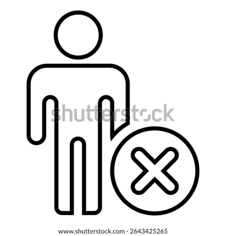 exclude line icon design. exclude thin black outline symbol vector illustration. editable stroke icon on transparent background.