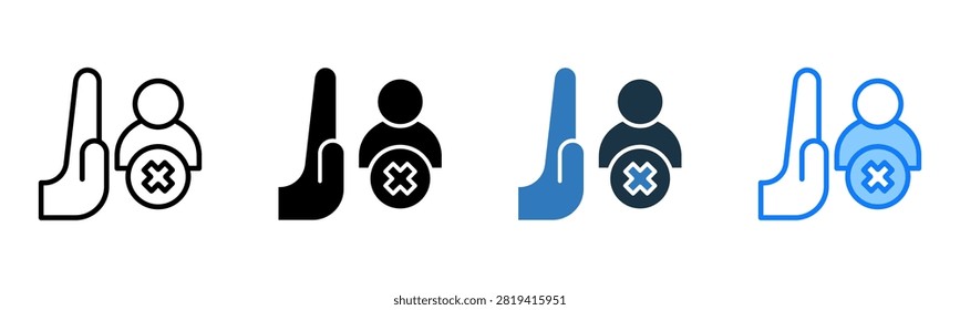 Exclude Person icon multiple style vector illustration