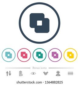 Exclude shapes flat color icons in round outlines. 6 bonus icons included.