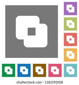 Exclude shapes flat icons on simple color square backgrounds