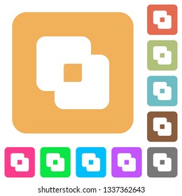 Exclude shapes flat icons on rounded square vivid color backgrounds.