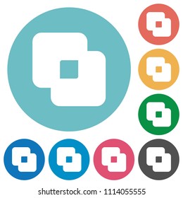 Exclude shapes flat white icons on round color backgrounds