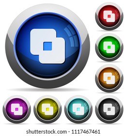 Exclude shapes icons in round glossy buttons with steel frames