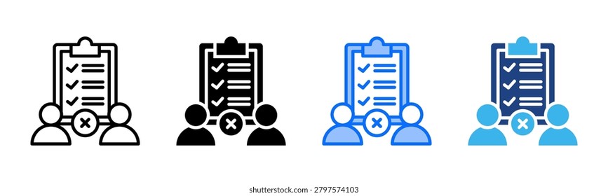 Exclusion icon set multiple style collection