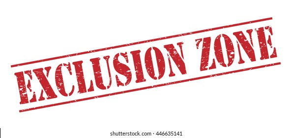 Exclusion Zone Vector Stamp On White Background